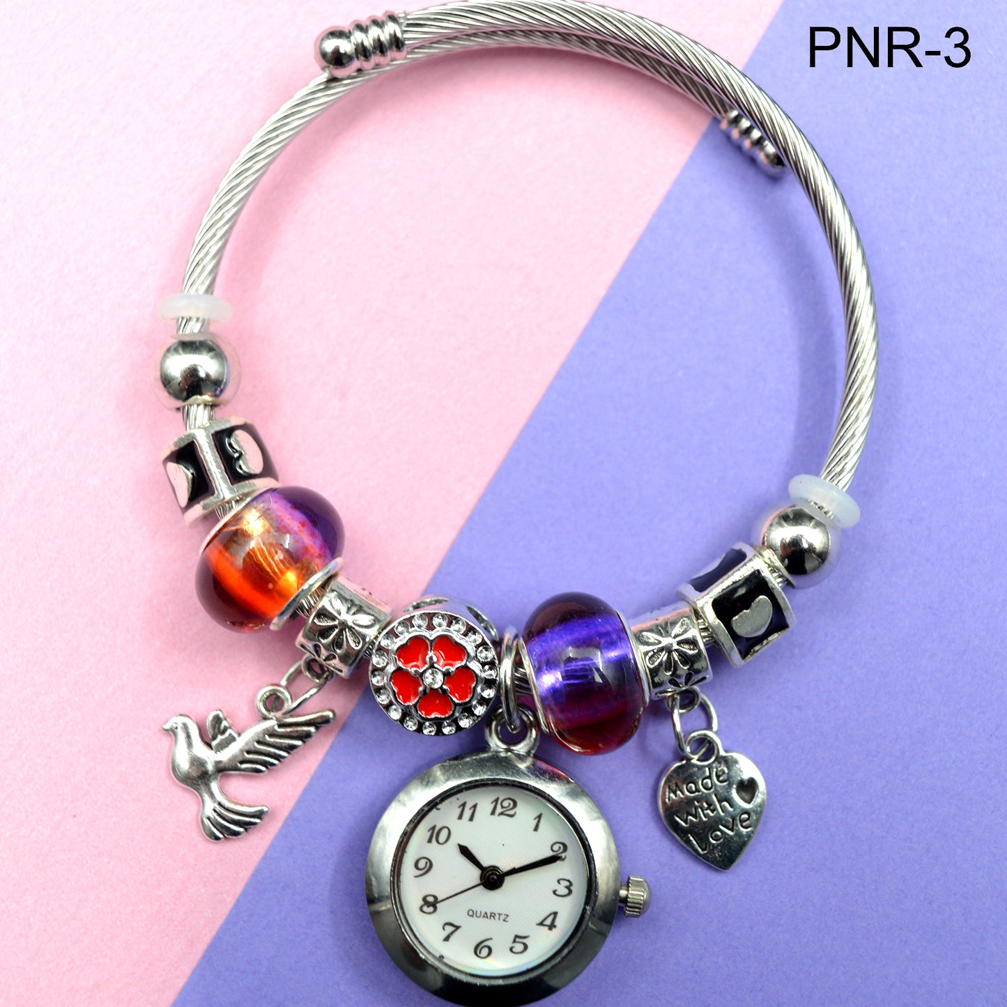 Reloj Pulsera Estilo Pandora Plata