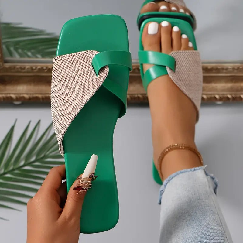 Sandalia Plana Retro Chic