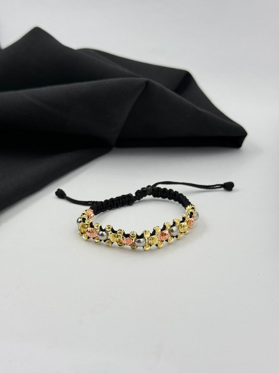 Pulsera 3 Carriles 3 Oros Diamantada