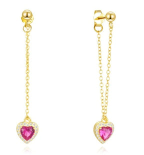 Pendientes Elegantes Con Cristal Corazon