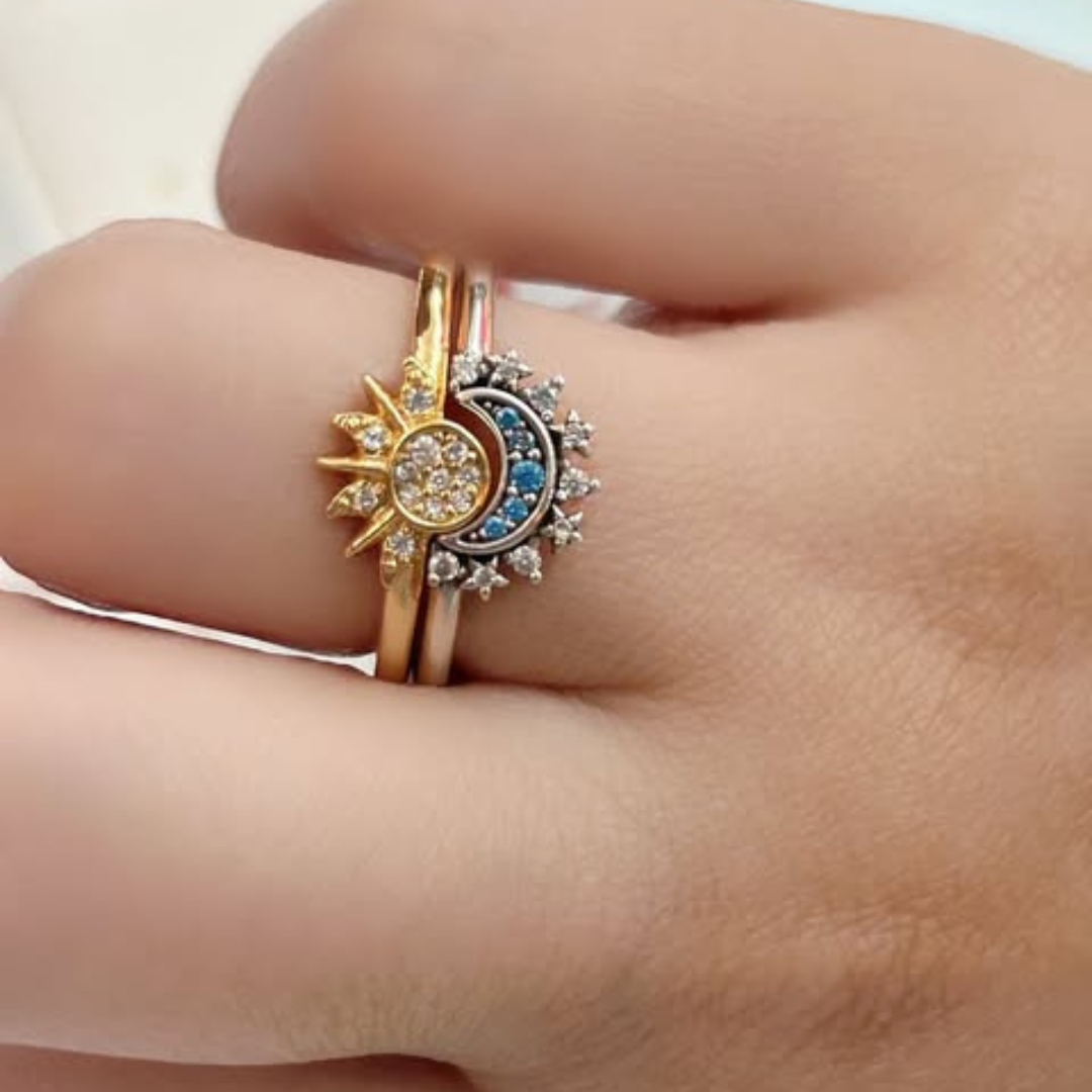 Anillos Sol y Luna Eclipse Pareja