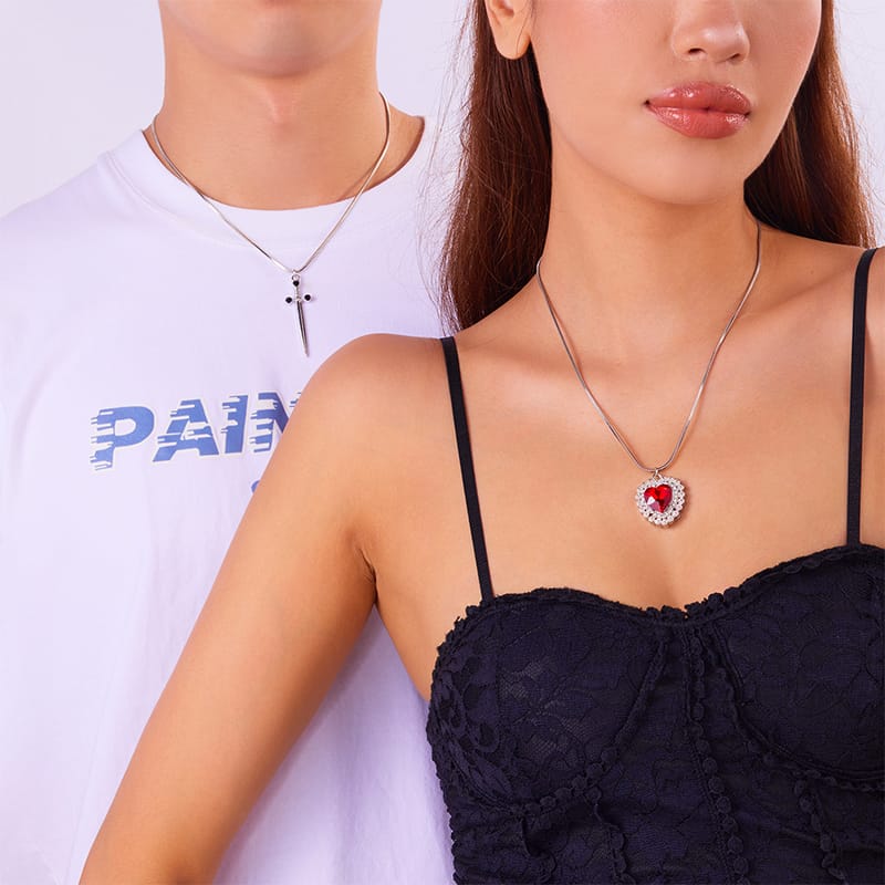 Cadenas Pareja Corazón con Espada / Daga