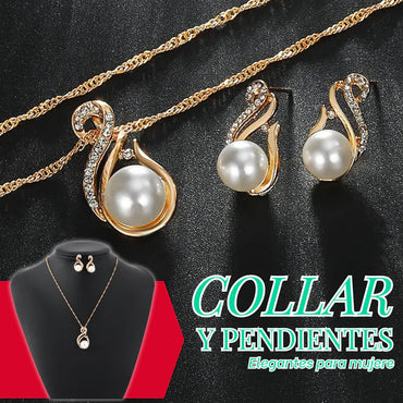Set De Perla Dije Y Pendientes