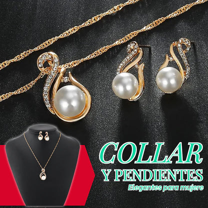 Set De Perla Dije Y Pendientes