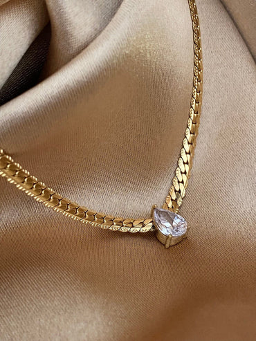 Collar De Cristal En Forma De Gota