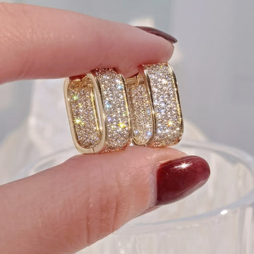 Pendientes De Cristal Banados En Oro