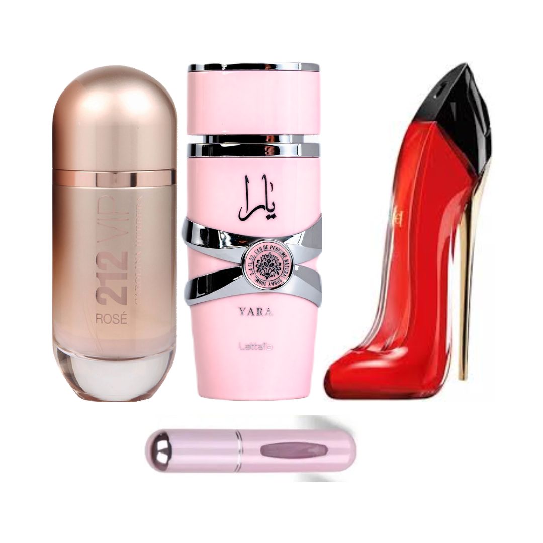 KIT 02 - 3 Perfumes + Perfumero de Regalo