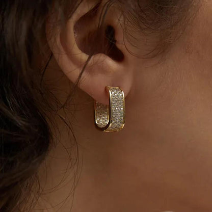 Pendientes De Cristal Banados En Oro