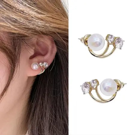 Aretes Banados En Oro Perlas