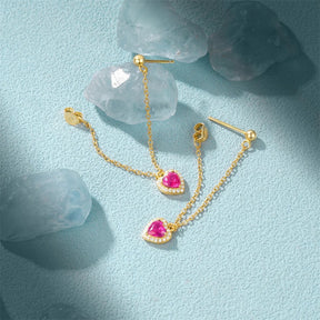 Pendientes Elegantes Con Cristal Corazon