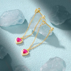 Pendientes Elegantes Con Cristal Corazon