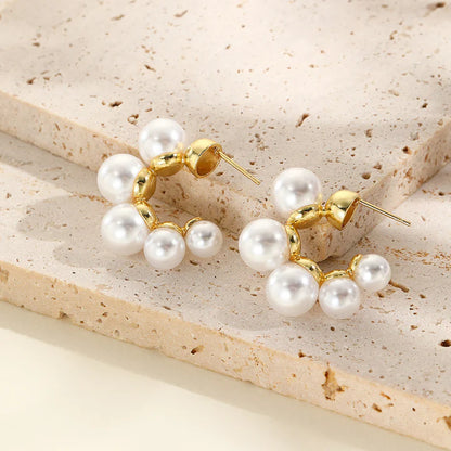 Pendientes De Perla Con Detalle Dorados