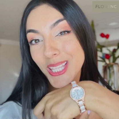 Reloj Elegante De Mármol Blanco
