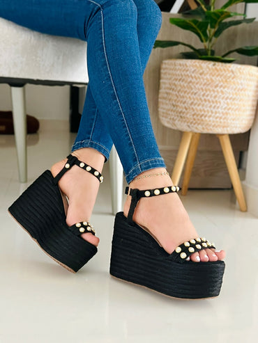 Sandalia Plataforma Yute Bravela