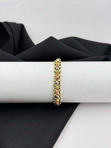 Pulsera 3 Carriles 3 Oros Diamantada