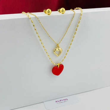 Juego Doble Cadena Corazón y Topos