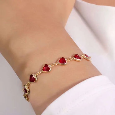 Brazalete De Corazones De Cristal