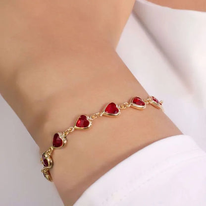Brazalete De Corazones De Cristal