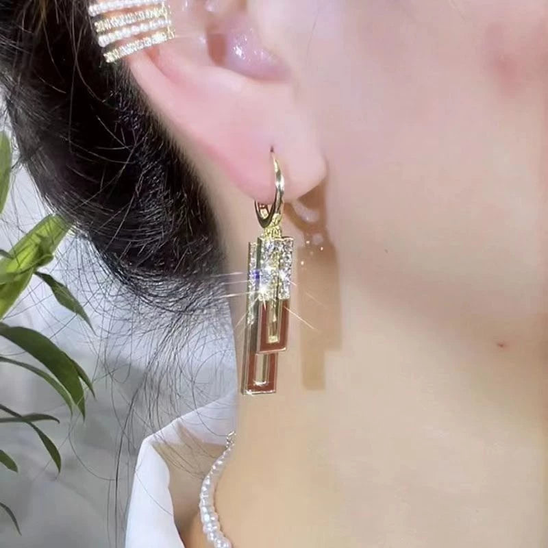 Pendientes Elegantes De Cristales